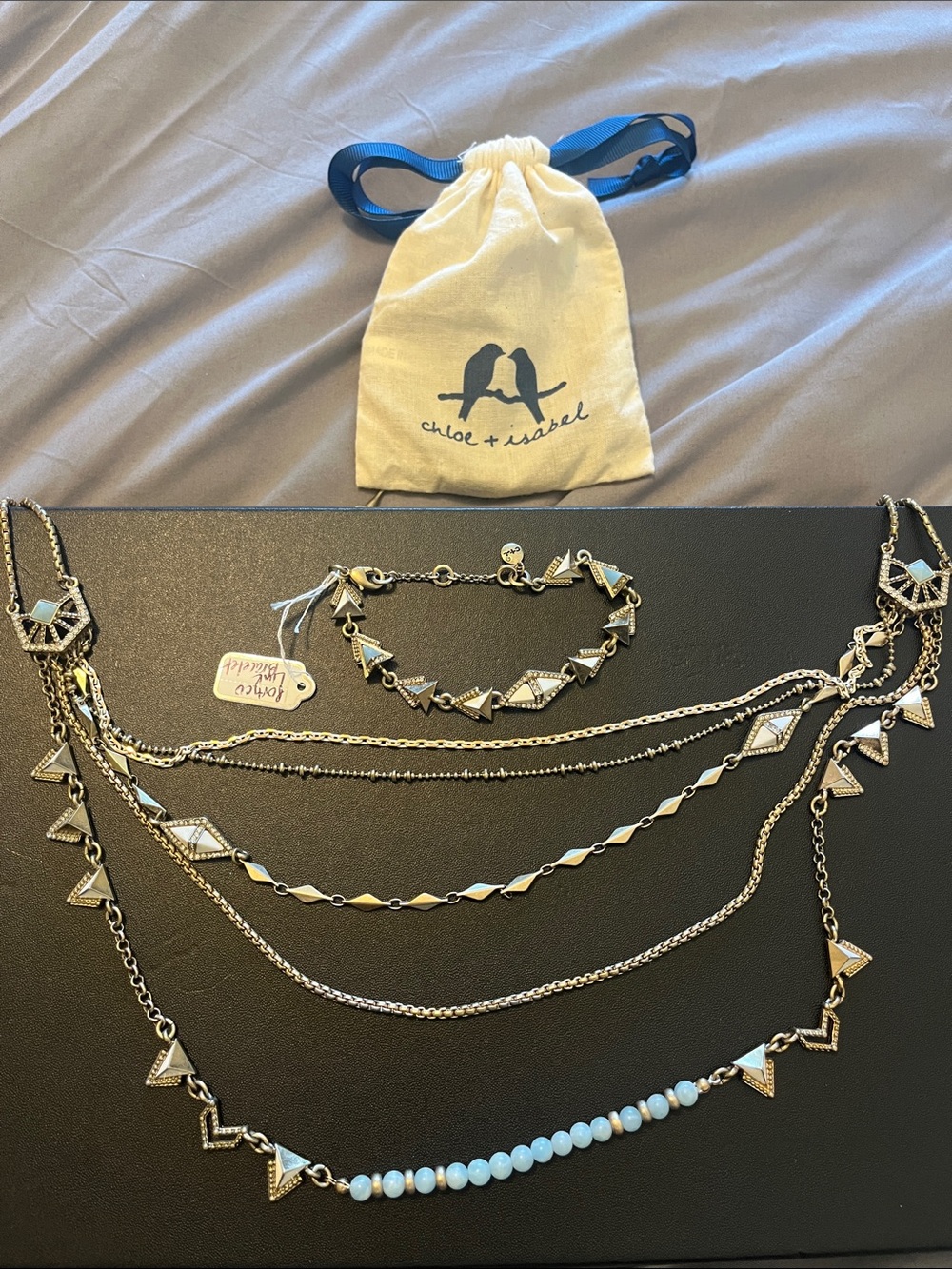 Chloe + Isabel Gold-Tone Layered Triangle Necklace  and bracelet